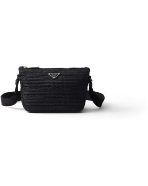 Prada Bolso Bandolera De Croché, Hombre - Blanco
