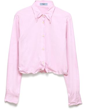 Prada Camisa Oxford De Algodón, Mujer, Talla - Rosa