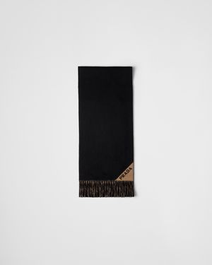 Prada Double Cashmere Scarf - Black