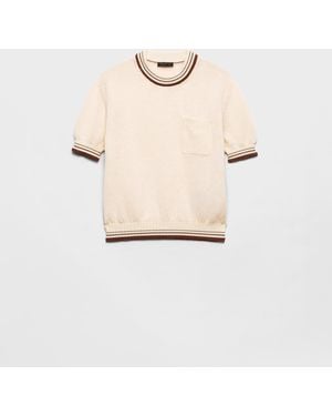 Prada Shetland Wool Crew-Neck Jumper - Natural