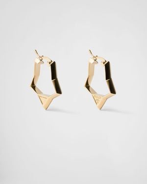 Prada Metal Earrings - Natural