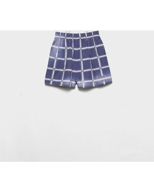 Prada Karierte Shorts Aus Frottee - Blau