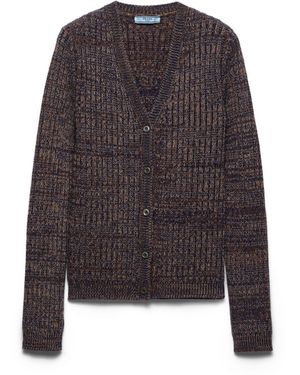 Prada Cárdigan De Lana Mouliné, Mujer, Talla - Multicolor