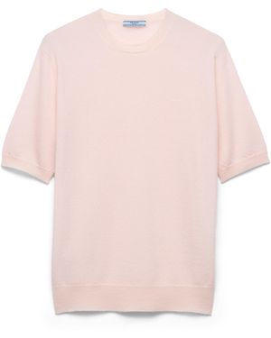 Prada Camiseta De Cachemir De Manga Corta, Mujer, Talla - Rosa