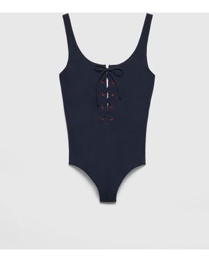 Prada One-Piece Stretch Jersey Swimsuit - Blue
