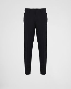 Prada Pantaloni In Tecno Stretch - Blu