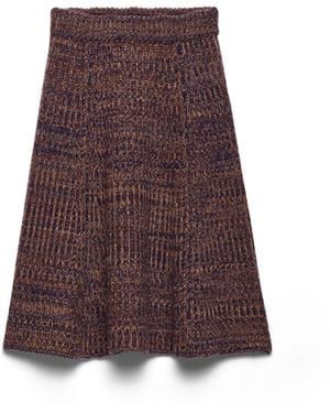 Prada Falda De Punto En Lana Y Cachemir, Mujer, Talla - Morado