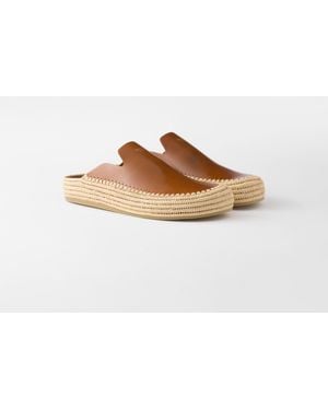 Prada Mules En Cuir - Blanc