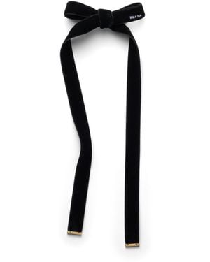 Prada Pinza Para El Cabello De Terciopelo, Mujer - Negro