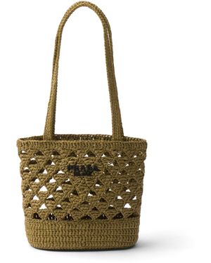 Prada Bolso Tote De Croché - Metálico