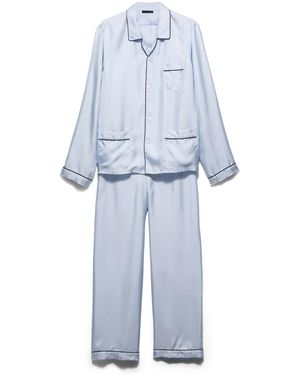 Prada Pijama En Sarga De Seda, Hombre, Talla - Azul