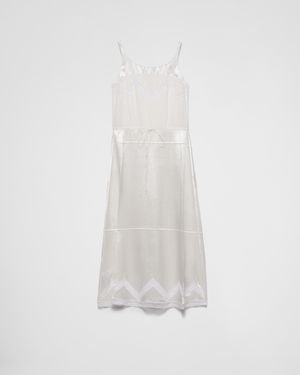 Prada Embroidered Old Batiste Dress - White