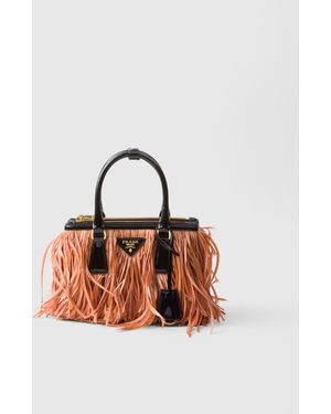 Prada Borsa Galleria Mini Con Piume - Multicolore