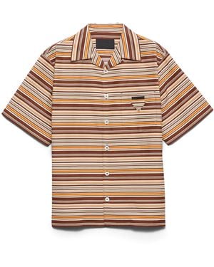 Prada Camisa De Bolera De Algodón A Rayas - Multicolor