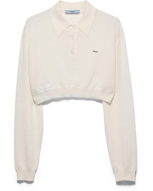Prada Polo Corto De Cachemira, Mujer, Talla - Blanco