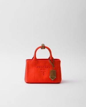 Prada Jardinière Cotton Canvas Mini Handbag in Black | Lyst