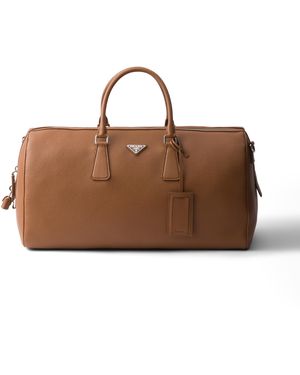 Prada Bolsa De Viaje En Piel - Marrón