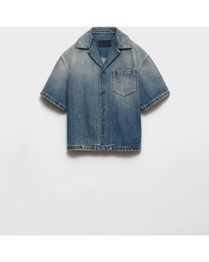 Prada Denim Bowling Shirt - Blue