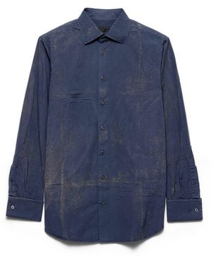 Prada Camisa De Algodón, Hombre, Talla - Azul