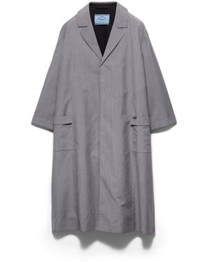 Prada Abrigo De Mohair Ligero De Botonadura Simple, Mujer, Talla - Gris