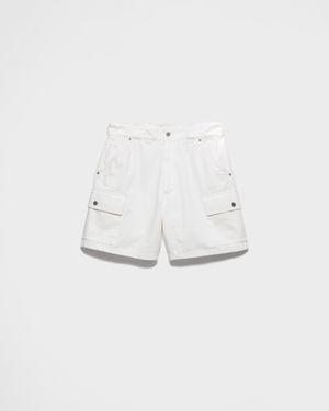 Prada Denim Bermudas - White