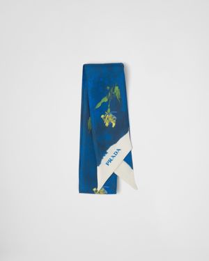 Prada Foulard a fiori - Blu