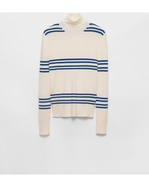Prada Striped Wool Turtleneck Jumper - White