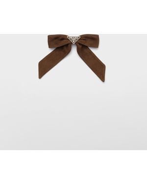 Prada Suede Hair Clip - Brown