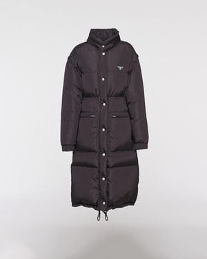 Prada Midnight Re-Nylon Trench Coat in Blue | Lyst