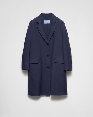 コート PRADA PRINTED COTTON OVERCOAT Prada Printed Cotton Overcoat in White | Lyst