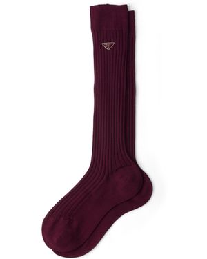 Prada Calcetines De Algodón, Mujer, Talla - Morado