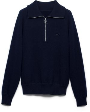 Prada Jersey De Lana Y Cachemir Tipo Polo, Hombre, Talla - Azul