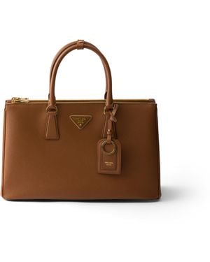 Prada Bolso Grande De Piel Galleria, Mujer - Marrón