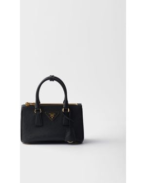 Prada Galleria Mini Saffiano Leather Bag - Black