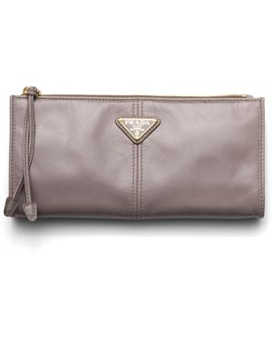 Prada Pouch De Piel, Mujer - Blanco