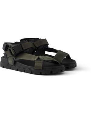 Prada Sandalia Deportiva De Ante Y Cinta Tejida, Hombre, Talla 6 - Negro