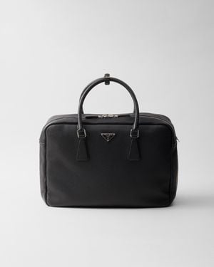 Prada Leather Work Bag - Black