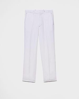 Prada Hose Aus Leinen - Weiß