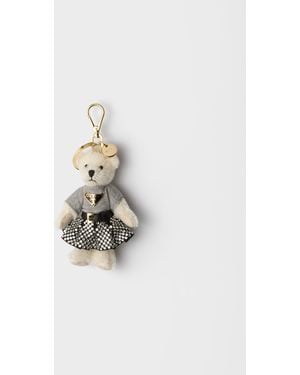 Prada Teddy Keychain Charm - White
