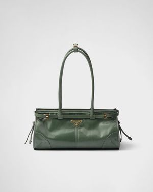 Prada Sac À Main Bonnie En Cuir - Vert