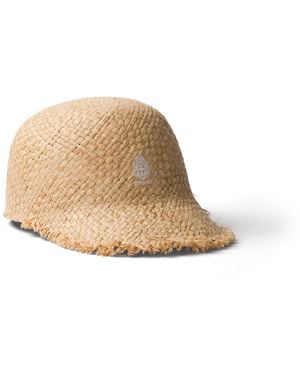 Prada Gorra De Béisbol De Rafia, Mujer, Talla - Blanco