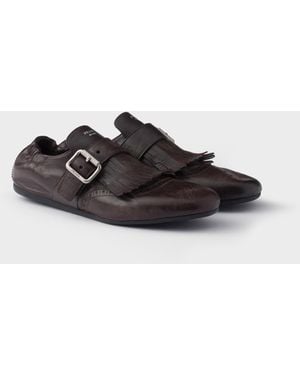 Prada Chaussures En Cuir Shuffle Avec Boucle - Blanc