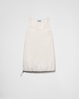 Prada Sleeveless Technical Pongé Mini-Dress - White