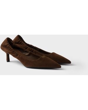 Prada Suede Court Shoes - Brown