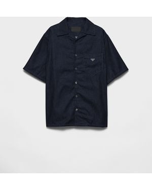 Prada Denim Bowling Shirt - Blue