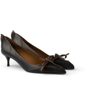 Prada Zapatos De Tacón De Piel Envejecida, Mujer, Talla - Blanco