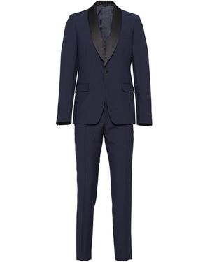 Prada Esmoquin De Cruzado Simple De Lana Y Mohair, Hombre, Talla - Azul