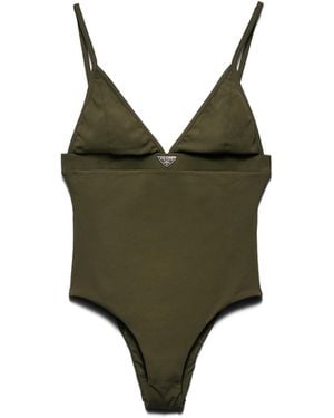 Prada Bañador De Punto Acanalado, Mujer, Talla - Verde