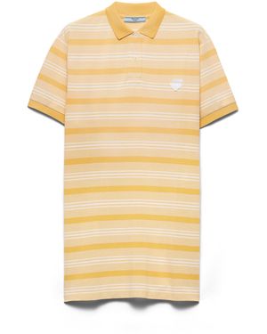 Prada Minivestido De Piqué Con Rayas Bayadere, Mujer, Talla - Amarillo