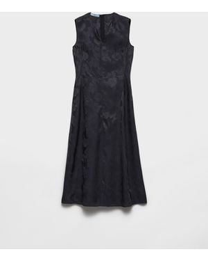 Prada Blumenkleid Aus Jacquard - Blau